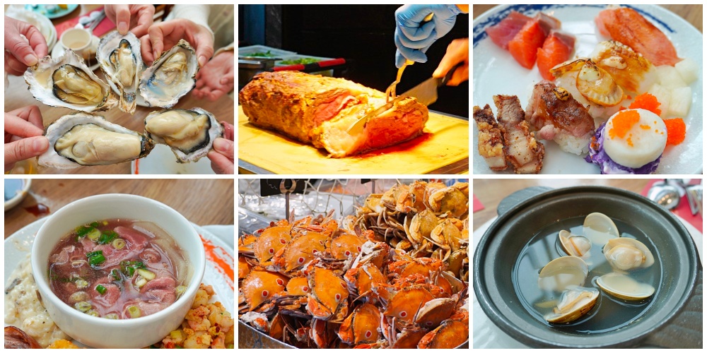 網站近期文章：漢來海港餐廳天母店，天母SOGO吃到飽中午時段就有廣島牡蠣 三點蟹 生魚片無限吃，甜點也很厲害